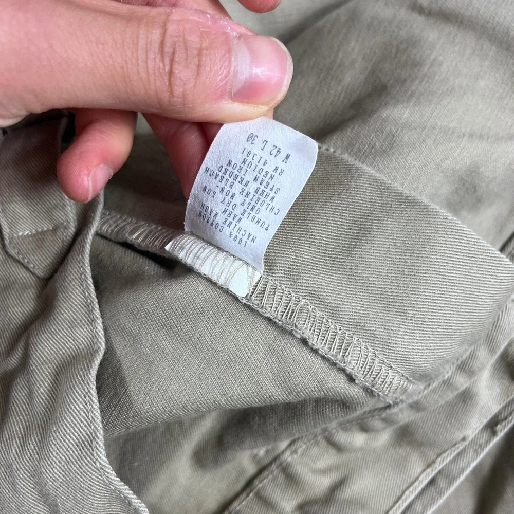 Polo Ralph Lauren Mens 42x30 Pleated Chino Pants Khaki Tan Made in USA Adjusters